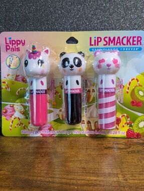 Lip Smacker Lippy Pals Unicorn/ Panda/ Kitten 3 Piece Set Lip Balms And Gloss